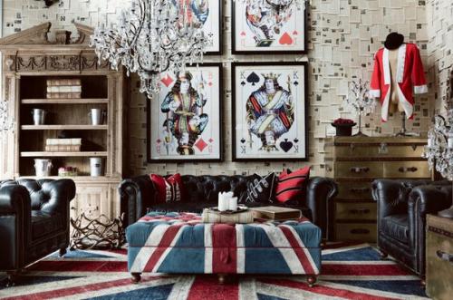 Английский стиль в интерьере гостиной. 02