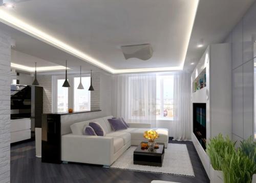 Эффектные гостиные в белом цвете. 08