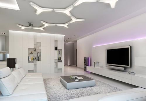 Эффектные гостиные в белом цвете. 01