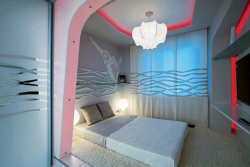 Дизайн небольшой 9-метровой спальни. 04