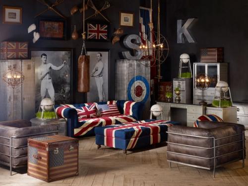 Английский стиль в интерьере гостиной. 01