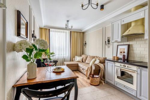 Кухня - гостиная.  Современная классика в интерьере кухни. 04