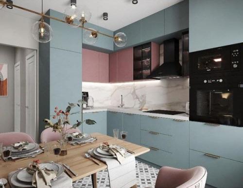 Интересна цветовая гамма кухни. 01