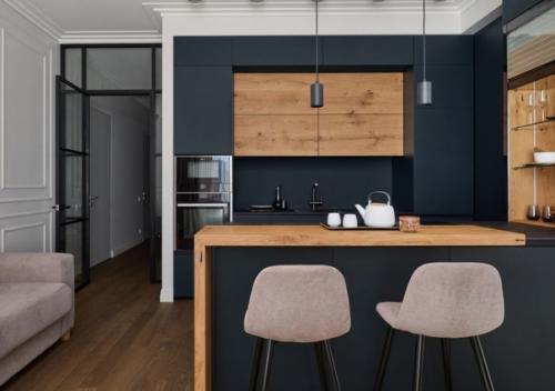 Интересный интерьер кухни - гостиной. 01