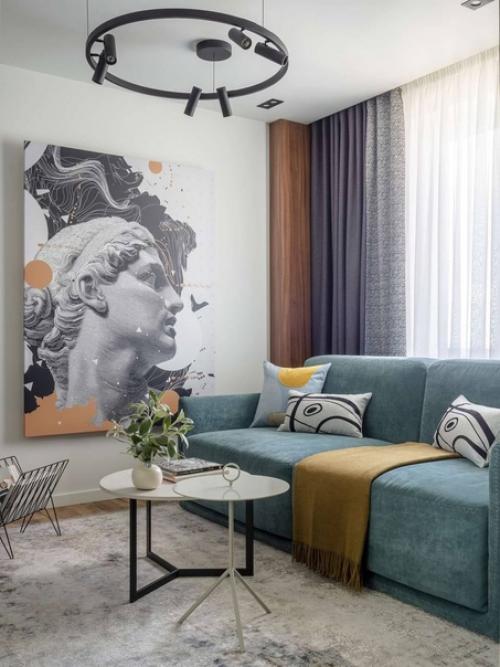 Оригинальная насыщенная палитра в дизайне двухкомнатной квартиры. 03