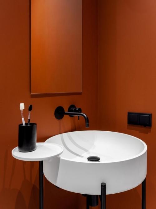 Реализованный интерьер квартиры с терракотовыми акцентами, площадью 100 кв. 02