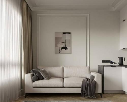 Проект 1-комнатной квартиры 38 м 2 в ЖК вереск в Москве.  