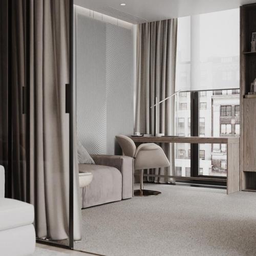 Проект квартиры для молодои пары в ЖК ВТБ арена парк общеи площадью 86 м 2. 05