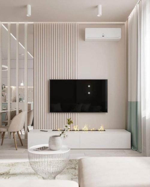 Светлый воздушный интерьер кухни - гостиной. 06