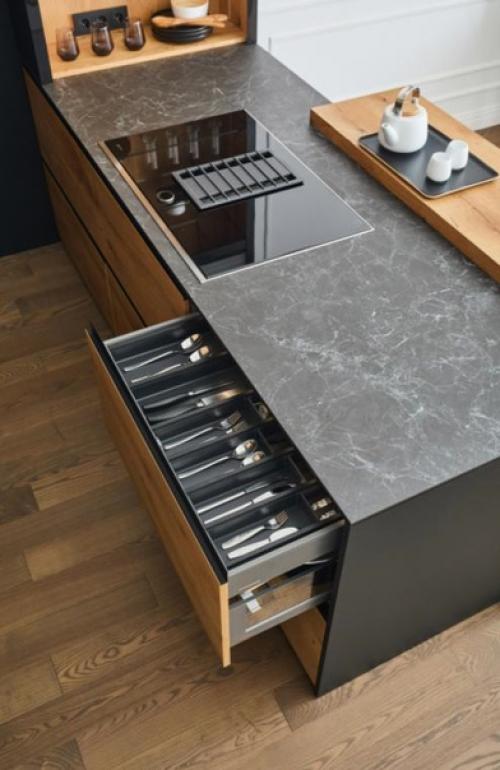 Интересный интерьер кухни - гостиной. 04