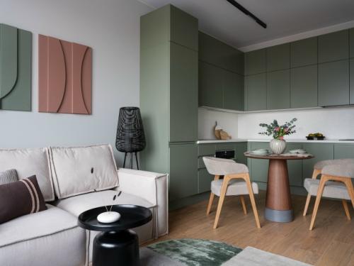 Интерьер 1-комнатной квартиры 39 м 2 в Москве.  