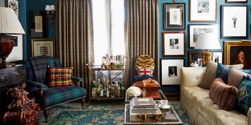 Английский стиль в интерьере гостиной. 04