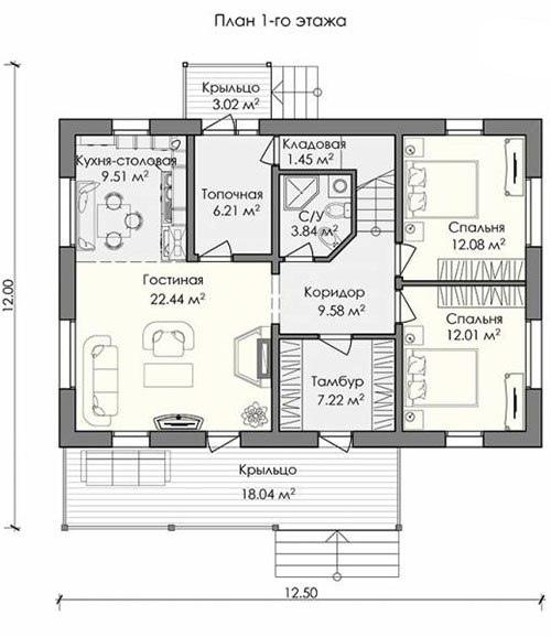 Великолепный комбинированный дома с террасой. 01