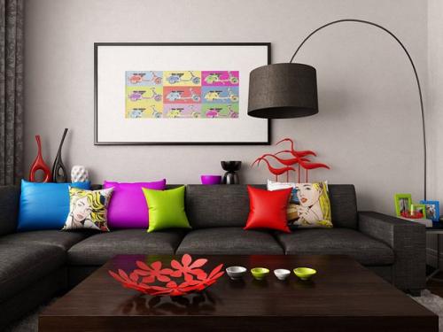 Дизайн гостиной в стиле поп-арт. 08