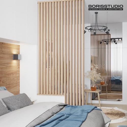 Светлый интерьер с древесными элементами (39, 8 кв. 05