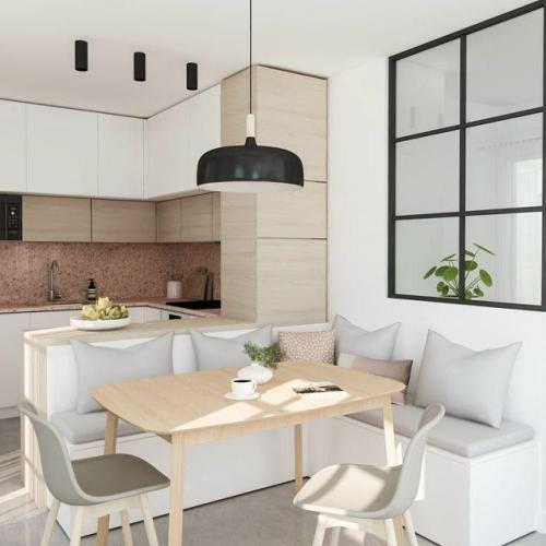 Подборка интересных решений для разделения пространства кухни - гостиной. 06