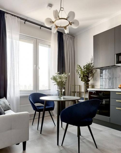 Интерьер 1-комнатной квартиры 39 м 2 в ЖК октябрьское поле в Москве. 01