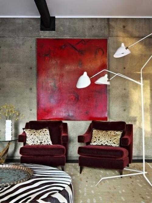 Красный цвет в гостиной. 01 Красный цвет в гостиной. 01