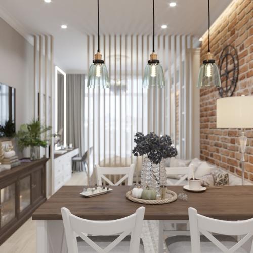 Визуализация интерьера квартиры 36 кв. 02