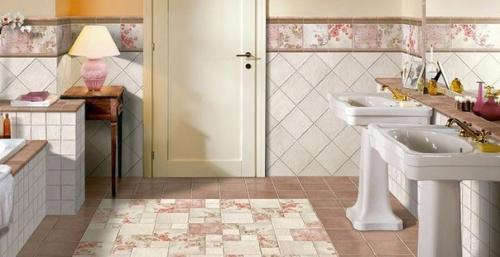 Керамический коврик из плитки на полу. 01