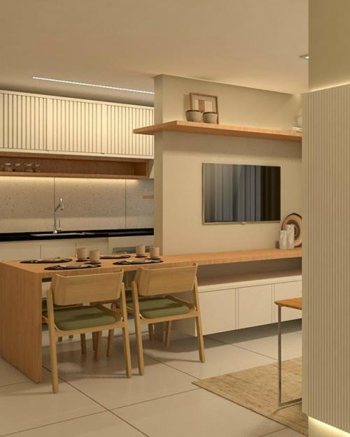 Подборка интересных решений для разделения пространства кухни - гостиной. 01