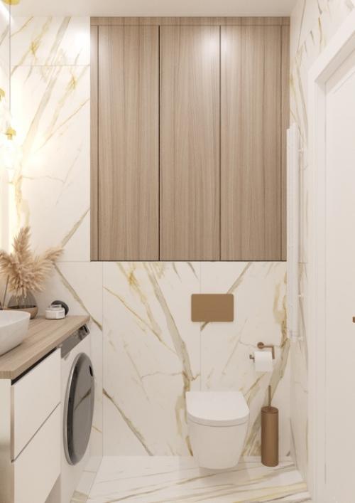 Ванная комната с золотой сантехникой для нашей заказчицы. 08