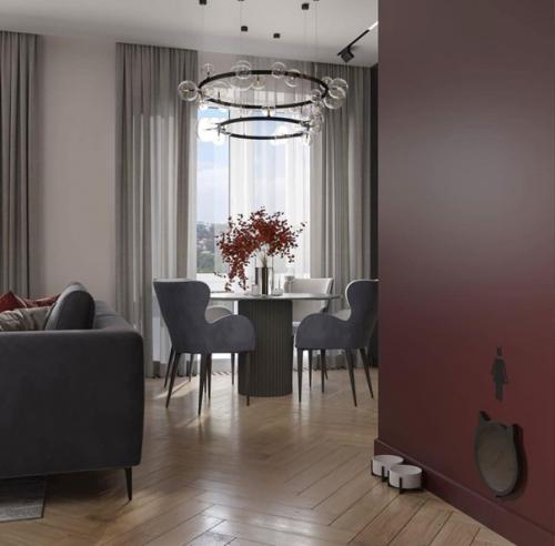 Современный интерьер. Кухни, объединенной с гостиной. 04