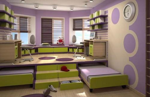 Примеры использования подиума, многоуровневых полов и искусственных возвышений в интерьере помещений квартиры или загородного дома. 04