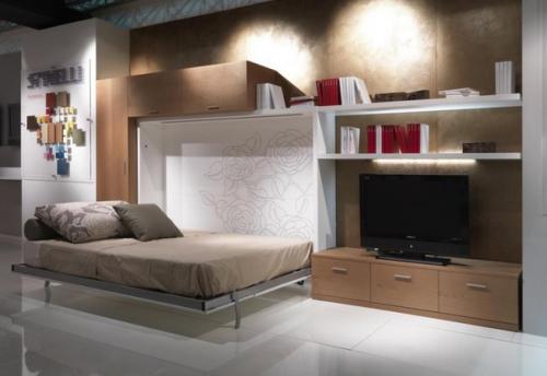 Откидная кровать, встроенная в шкаф - Находка для скромных пространств. 01