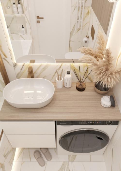 Ванная комната с золотой сантехникой для нашей заказчицы. 07