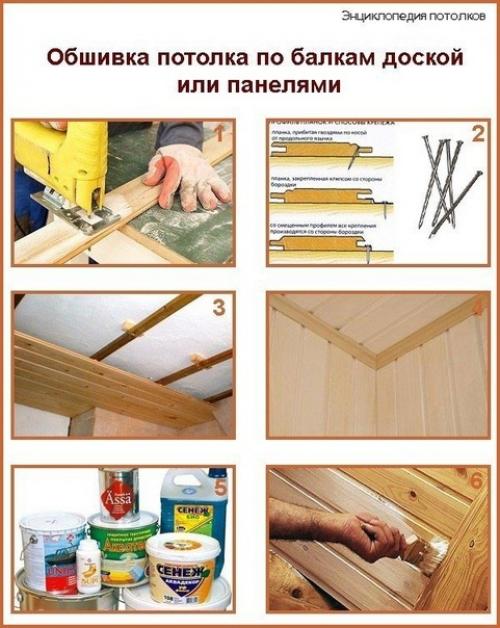 Чeм подшить потолок по дepeвянным бaлкaм. 06