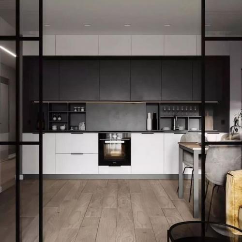 Яркий.  Смелый интерьер кухни - гостиной площадью 22 кв. 04