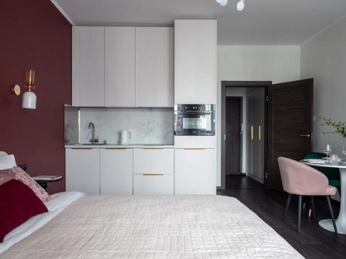 Интерьер квартиры - студии 26, 4 м 2 (+ балкон) в ЖК чистое небо в Санкт-петербурге. 01