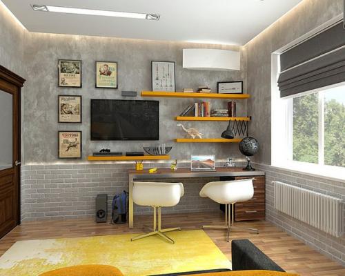 Интерьер детской в стиле лофт. 03