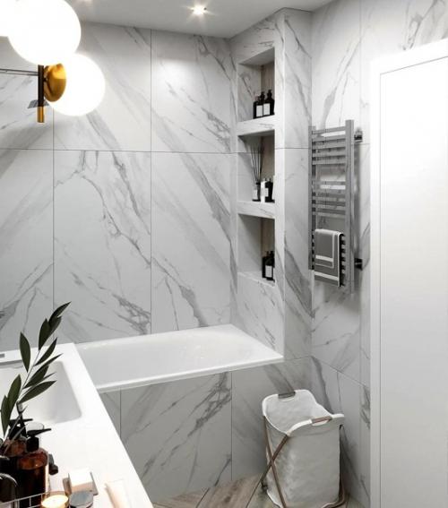 Интерьер небольшой ванной комнаты. 03