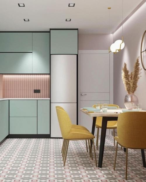 Не бойтесь сочетать цвета, например, как в этой квартире. 02