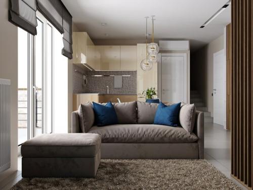 А + Б. Легкая реновация кухни - гостиной площадью 26 кв. 06