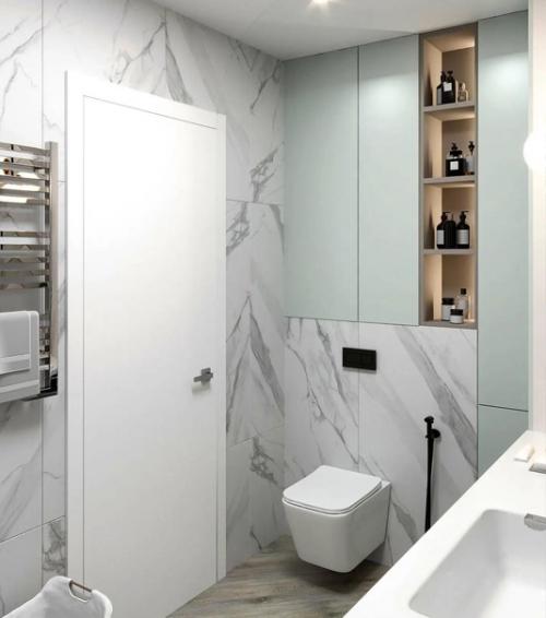 Интерьер небольшой ванной комнаты. 02