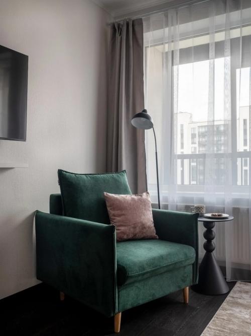 Интерьер квартиры - студии 26, 4 м 2 (+ балкон) в ЖК чистое небо в Санкт-петербурге. 09