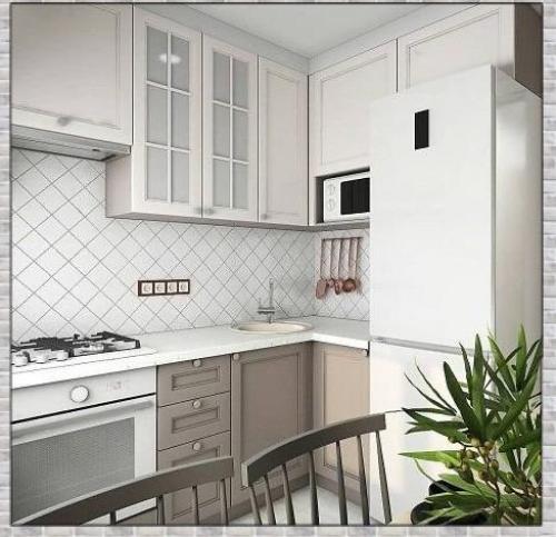 Интерьер маленькой кухни. 02