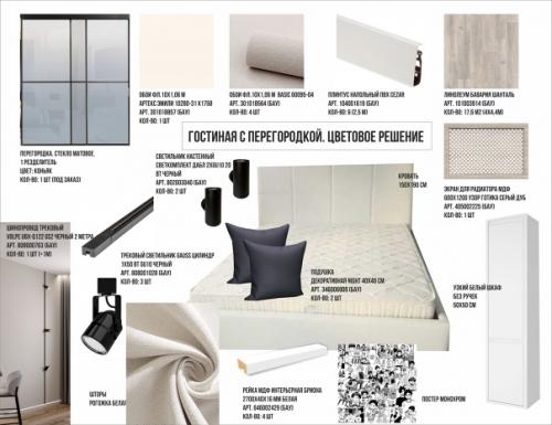 Зонирование комнаты при помощи перегородки. 01