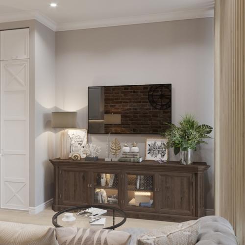 Визуализация интерьера квартиры 36 кв. 04