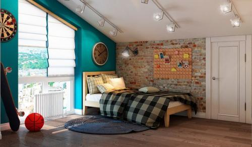 Интерьер детской в стиле лофт. 08