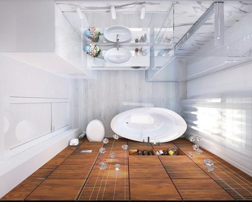 Дизайн интерьера красивой ванной 8 кв. 06