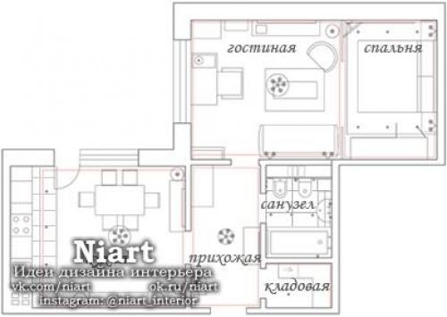 1-Но комнатная квартира 61. 09