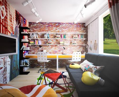 Интерьер детской в стиле лофт. 07