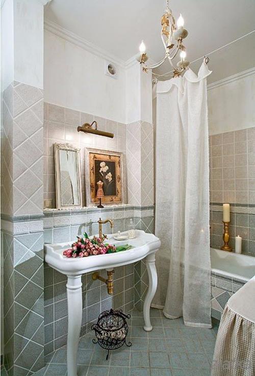 Интерьер ванной комнаты во французском стиле. 02
