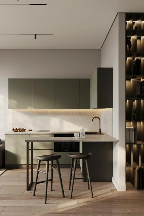 Проект 1-комнатной квартиры 46 м 2 в ЖК Атлантис в Калининграде. 03