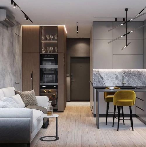 Интерьер кухни - гостиной. 03