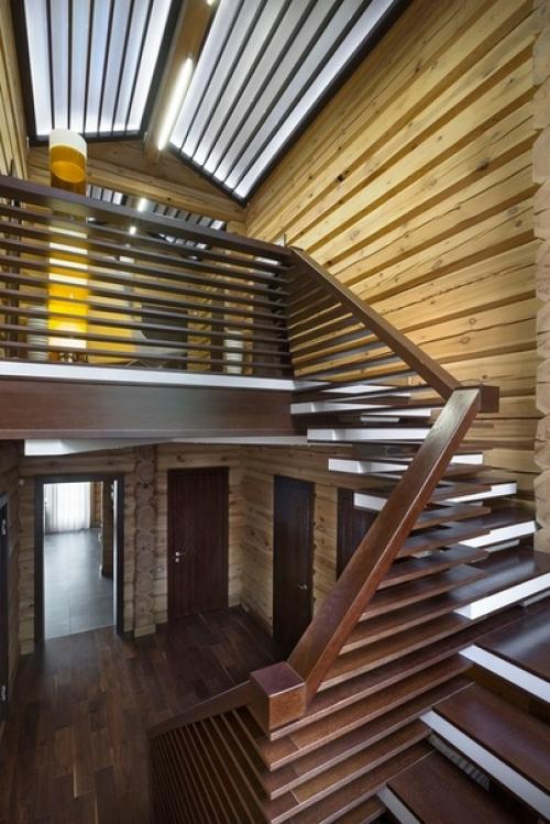 Современный стиль в деревянном доме. 06